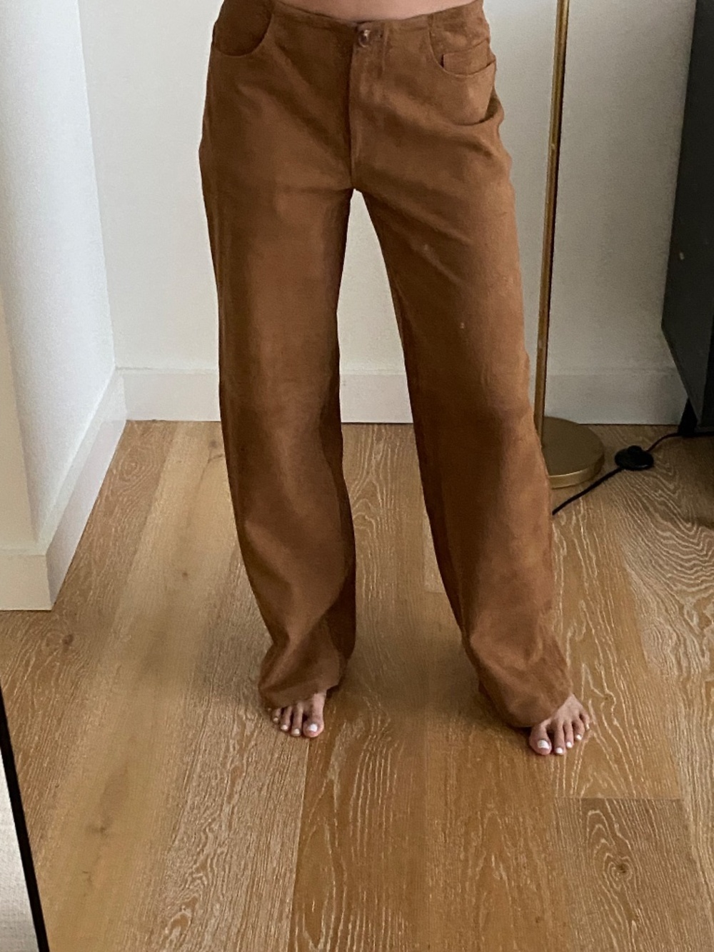 NWT La Ligne Jenny Suede Tan Wide-Leg Pants - XS - Picture 4 of 9